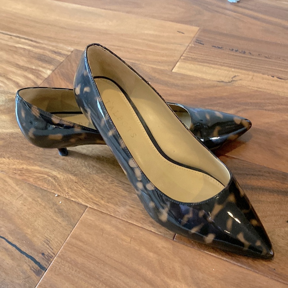 Talbots Leopard Patent Leather Kitten Heels